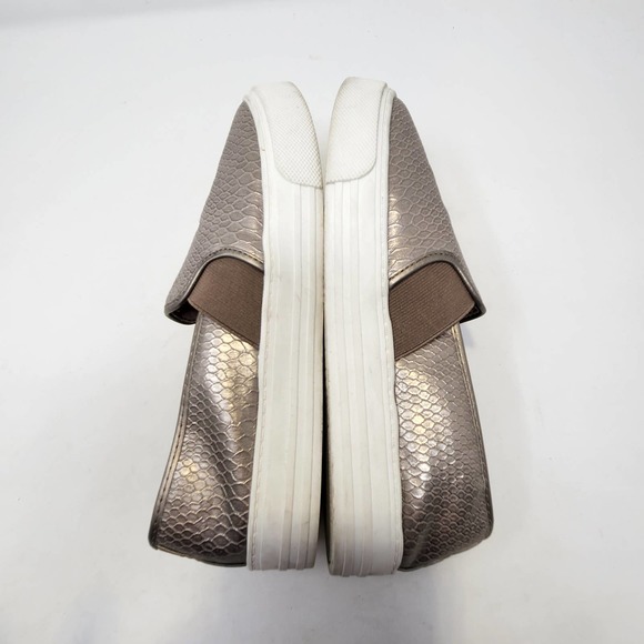 London Underground Womens Cyprus Slip On Sneakers 8.5M Metallic Gold Snake Print - Picture 8 of 9